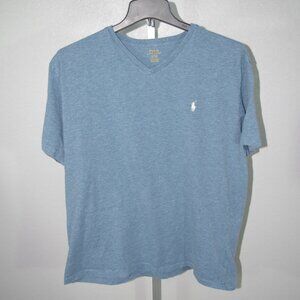 Polo Ralph Lauren Men's XL Heathered Blue, V-Neck T-Shirt Classic Fit